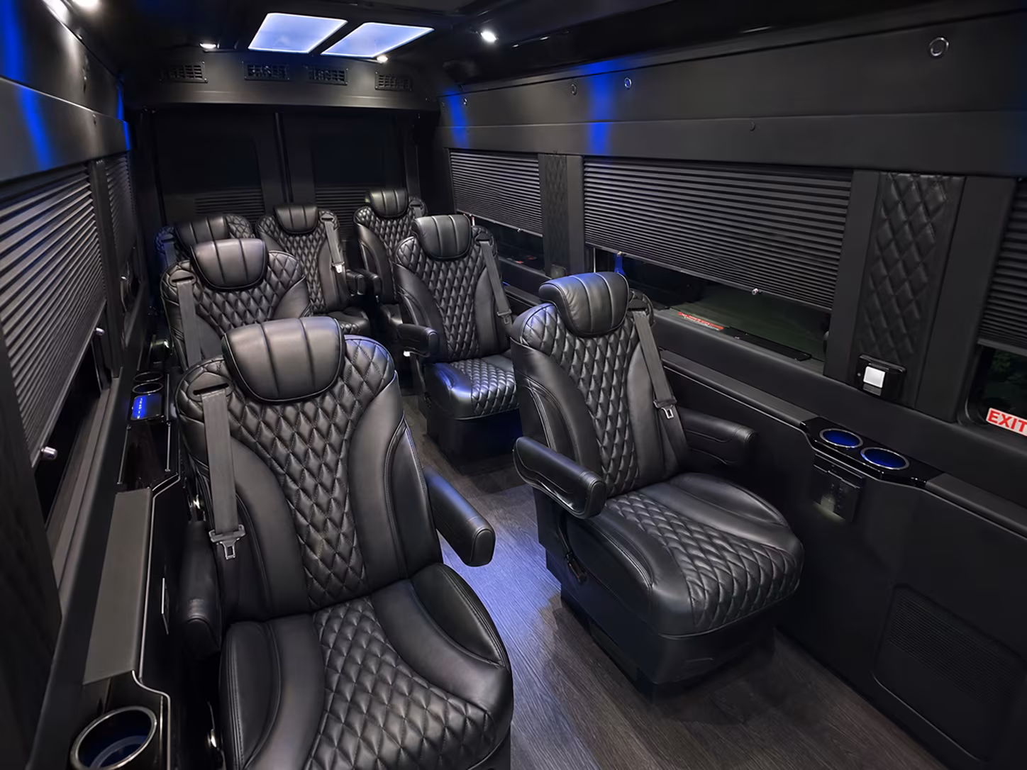 San Antonio Airport Shuttle & Transportation party bus interior