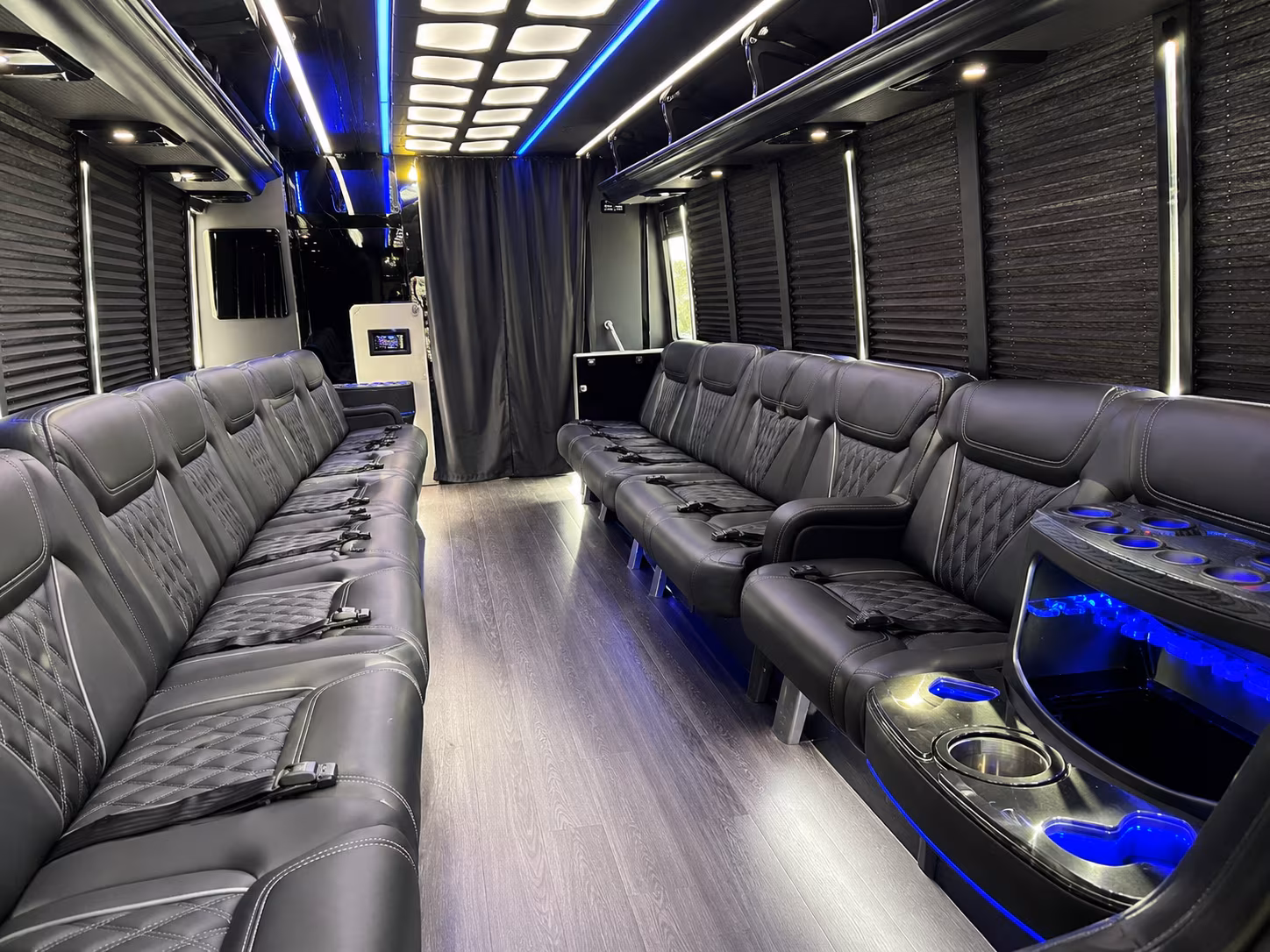 San Antonio Birthday, Sweet 16, & Quinceañera Transportation party bus exterior