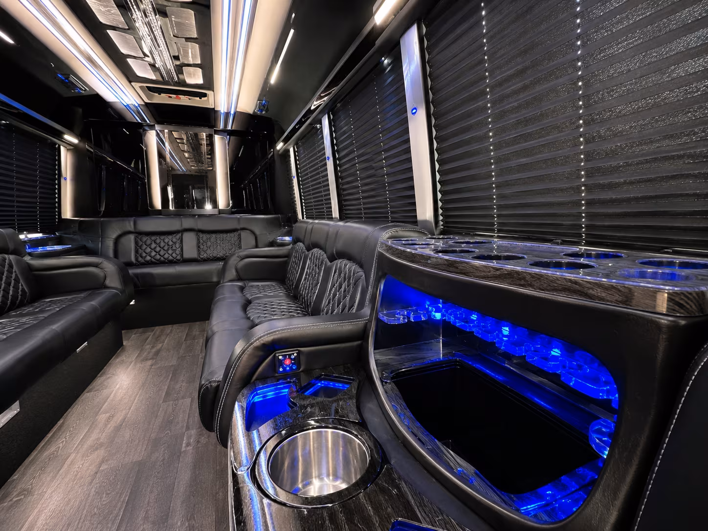 San Antonio Birthday, Sweet 16, & Quinceañera Transportation party bus exterior