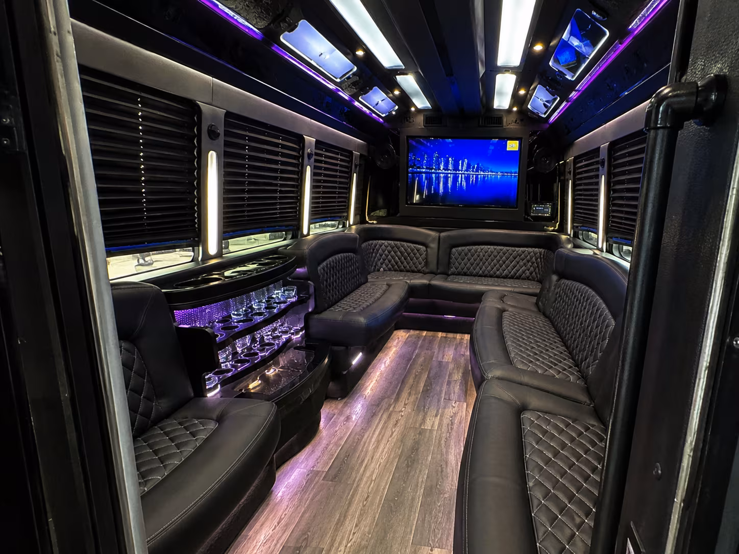San Antonio Private Event Transportation party bus interior