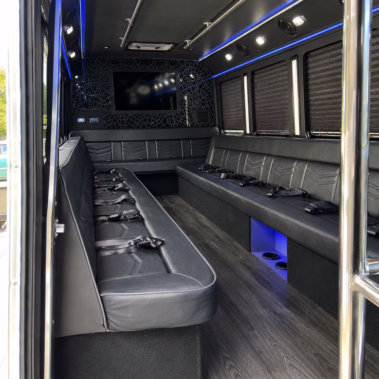San Antonio Private Event Transportation party bus exterior