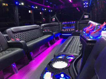 Austin 15 Passenger Party Bus Interior