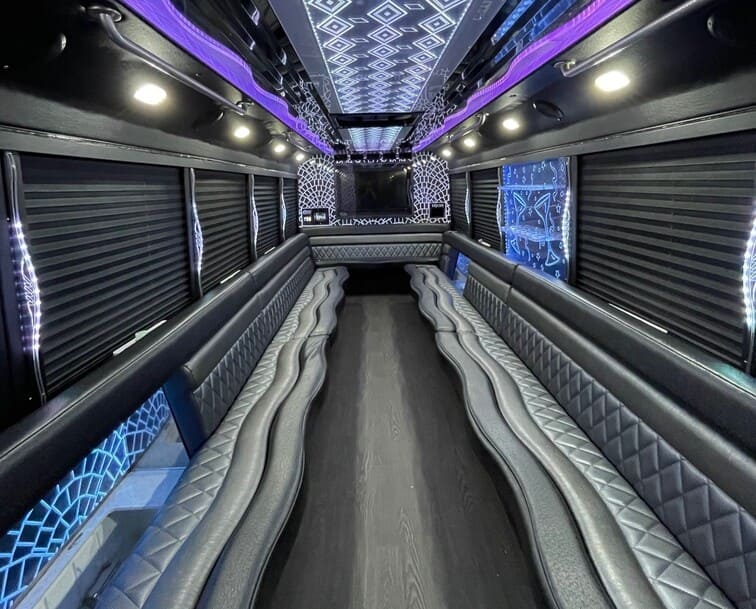 Austin 30 Passenger Party Bus White Interior