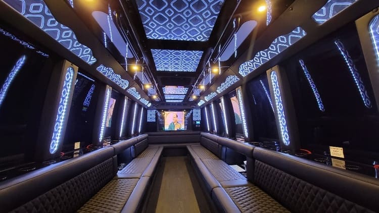 Austin 40 Passenger Limo Bus Interior